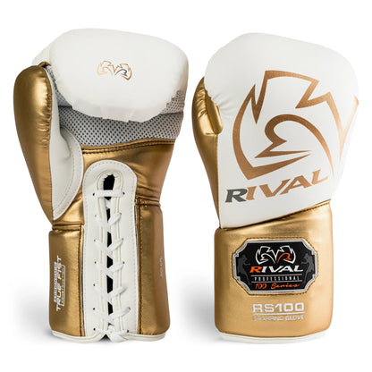 Rival RS100 Professional Sparring Gloves Weiß/Gold – Ansicht 2