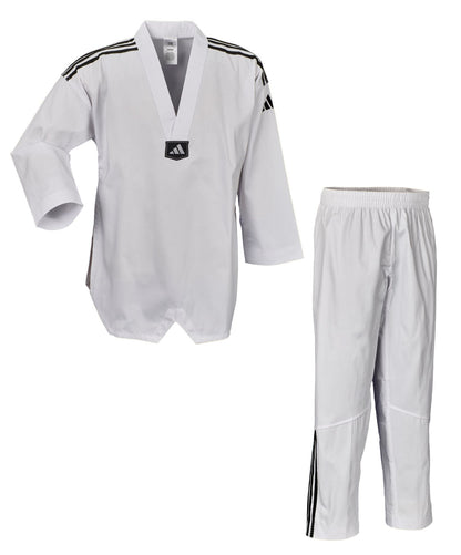 Adidas Taekwondo-Anzug Adi-Club 3-Stripes weißes Revers