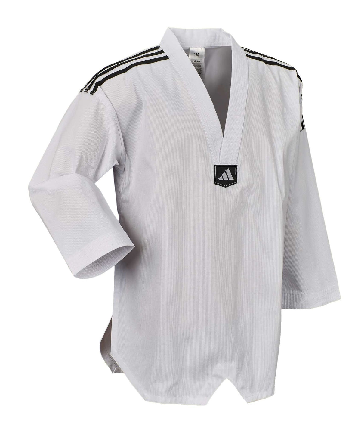 Adidas Taekwondo-Anzug Adi-Club 3-Stripes weißes Revers – Ansicht 2