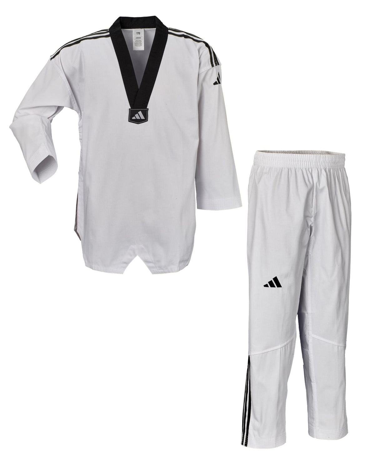 Adidas Taekwondo-Anzug Adi-Club 3-Stripes schwarzes Revers