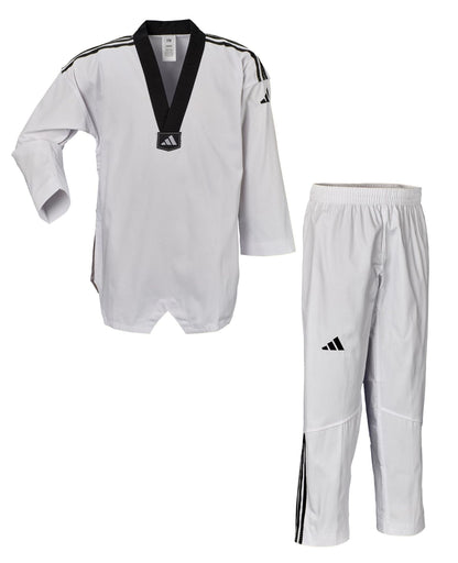 Adidas Taekwondo-Anzug Adi-Club 3-Stripes schwarzes Revers
