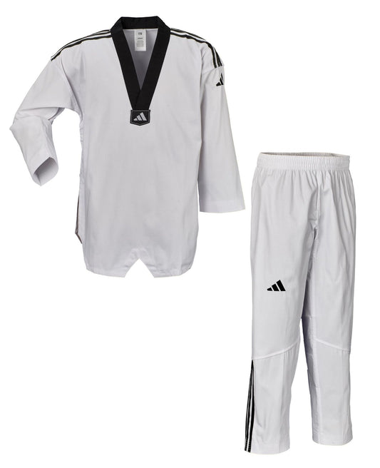 Adidas Taekwondo-Anzug Adi-Club 3-Stripes schwarzes Revers