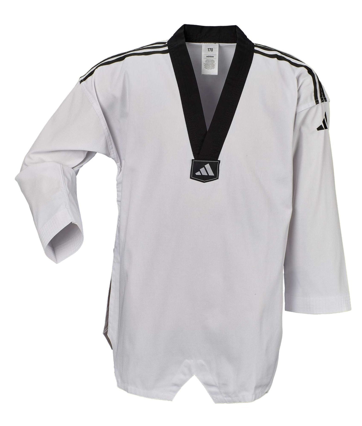 Adidas Taekwondo-Anzug Adi-Club 3-Stripes schwarzes Revers – Ansicht 2