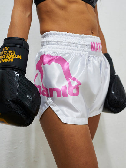 MANTO Muay Thai Dual Shorts Weiß – Ansicht 3